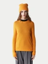 Gobi Mongolian Cashmere Cashmere Hat And Sweater Set In Apricot