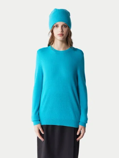 Gobi Mongolian Cashmere Cashmere Hat And Sweater Set In Fern Green