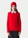 Gobi Mongolian Cashmere Cashmere Hat And Sweater Set In Hibiscus
