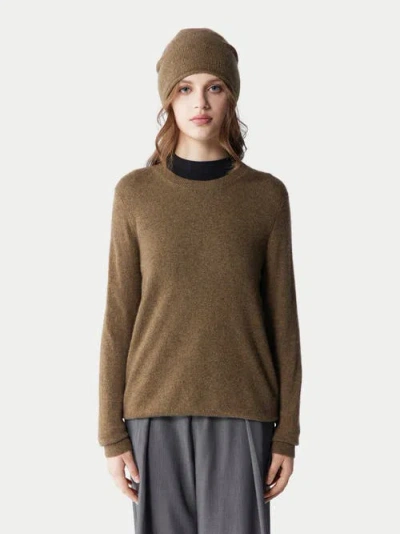 Gobi Mongolian Cashmere Cashmere Hat And Sweater Set In Lead Gray