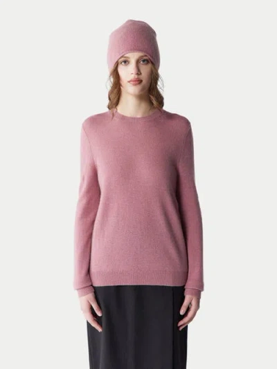 Gobi Mongolian Cashmere Cashmere Hat And Sweater Set In Lilas