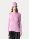 Gobi Mongolian Cashmere Cashmere Hat And Sweater Set In Pink Frosting