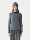 Gobi Mongolian Cashmere Cashmere Hat And Sweater Set In Stone Gray
