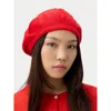Gobi Mongolian Cashmere Cashmere Jersey Knit Beret In Red