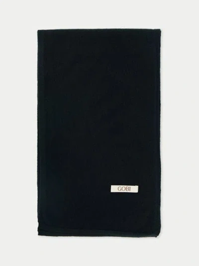 Gobi Mongolian Cashmere Cashmere Jersey Knit Scarf In Black