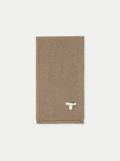 Gobi Mongolian Cashmere Cashmere Jersey Knit Scarf In Taupe