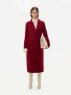 Gobi Mongolian Cashmere Cashmere Peak Lapel Long Coat In Bordeaux