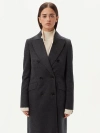 Gobi Mongolian Cashmere Cashmere Peak Lapel Long Coat In Charcoal