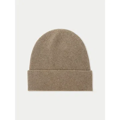 Gobi Mongolian Cashmere Cashmere Rib Knit Beanie In Taupe