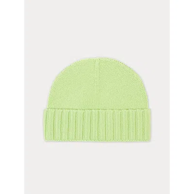 Gobi Mongolian Cashmere Cashmere Rib Knit Hat Unisex In Jade Lime