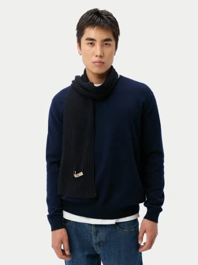 Gobi Mongolian Cashmere Cashmere Rib Knit Scarf In Blue