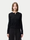 Gobi Mongolian Cashmere Cashmere Silk Buttoned Cardigan In Black