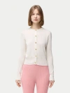Gobi Mongolian Cashmere Cashmere Silk Buttoned Cardigan In Whisper White