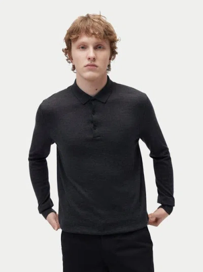 Gobi Mongolian Cashmere Cashmere Silk Polo In Gray