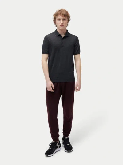 Gobi Mongolian Cashmere Cashmere Silk Polo Shirt In Gray
