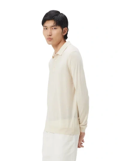 Gobi Mongolian Cashmere Cashmere Silk Polo In White