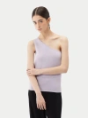 Gobi Mongolian Cashmere Cashmere Silk Sleeveless Asymmetric Top In Orchid Tint