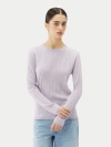 Gobi Mongolian Cashmere Cashmere Silk Sweater With Silver Threading In Orchid Tint