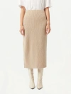 Gobi Mongolian Cashmere Cashmere Skirt With Zip In Warm Grey