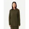 Gobi Mongolian Cashmere Cashmere Sweater With Side Zipper In Capulet Olive