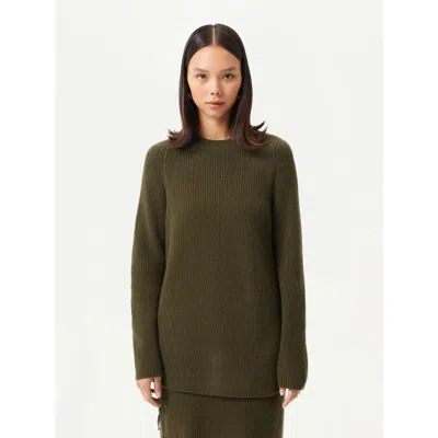 Gobi Mongolian Cashmere Cashmere Sweater With Side Zipper In Capulet Olive