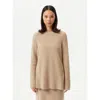 Gobi Mongolian Cashmere Cashmere Sweater With Side Zipper In Warm Grey