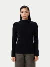 Gobi Mongolian Cashmere Cashmere Turn-up Cuffs Sweater In Black