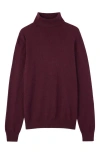 Gobi Mongolian Cashmere Cashmere Turtle Neck Sweater In Burgundy