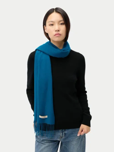 Gobi Mongolian Cashmere Cashmere Twill Shawl In Blue