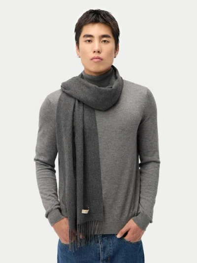 Gobi Mongolian Cashmere Cashmere Twill Shawl In Gray