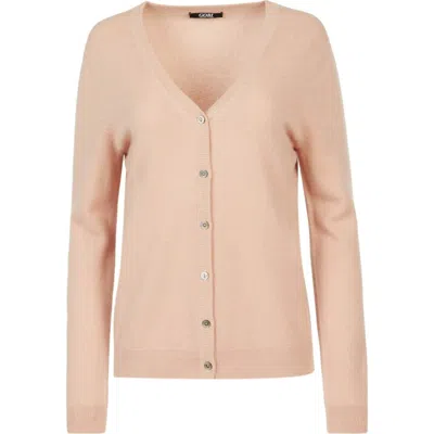 Gobi Mongolian Cashmere Cashmere V-neck Cardigan In Toasted Almond