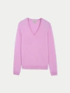 Gobi Mongolian Cashmere Cashmere V-neck Sweater In Pink Frosting