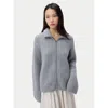 Gobi Mongolian Cashmere Chunky Cashmere Cardigan With Zipper In Blue