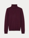 Gobi Mongolian Cashmere Classic Turtle Neck In Blackberry Wine