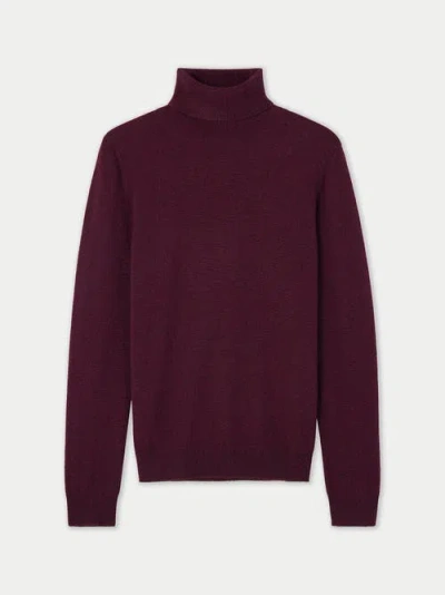 Gobi Mongolian Cashmere Classic Turtle Neck In Blackberry Wine