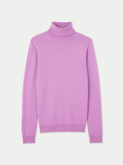 Gobi Mongolian Cashmere Classic Turtle Neck In Fuchisa Pink