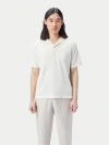 Gobi Mongolian Cashmere Cotton Silk Cashmere Blend Polo Shirt In White