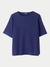 Gobi Mongolian Cashmere Cotton Silk Cashmere T-shirt In Navy