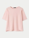 Gobi Mongolian Cashmere Cotton Silk Cashmere T-shirt In Primrose Pink