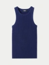 Gobi Mongolian Cashmere Cotton Silk Cashmere Tank Top In Navy