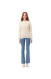 Gobi Mongolian Cashmere Crew Neck Cardigan In Neutral
