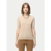 Gobi Mongolian Cashmere Crew Neck Cashmere Top In Beige