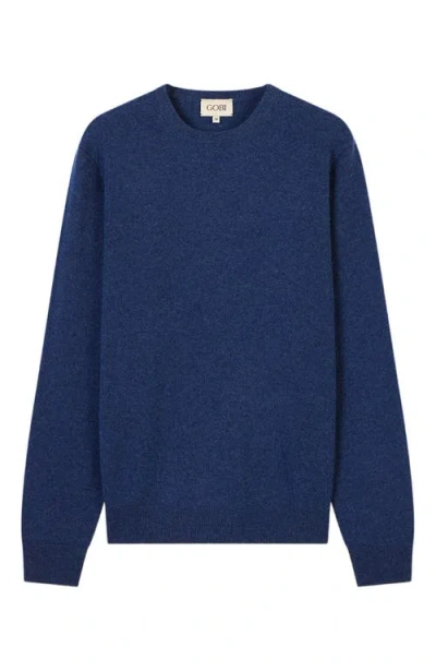 Gobi Mongolian Cashmere Crew Neck Sweater In Blue