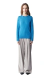 Gobi Mongolian Cashmere Crew Neck Sweater In Blue