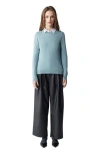 Gobi Mongolian Cashmere Crew Neck Sweater In Blue