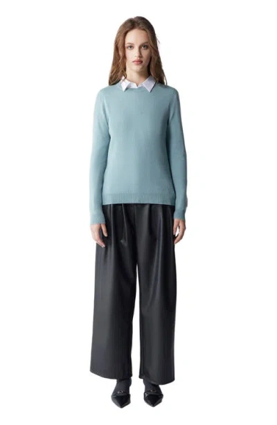 Gobi Mongolian Cashmere Crew Neck Sweater In Blue