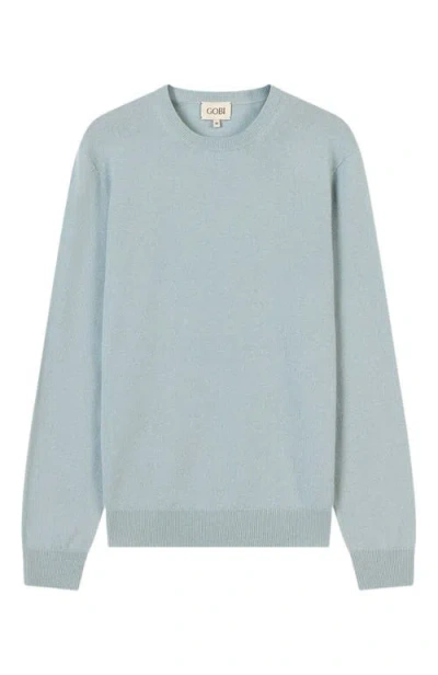Gobi Mongolian Cashmere Crew Neck Sweater In Blue