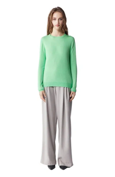 Gobi Mongolian Cashmere Crew Neck Sweater In Green