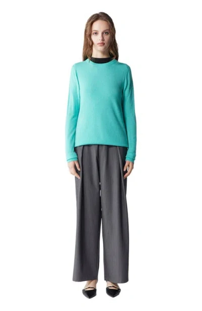 Gobi Mongolian Cashmere Crew Neck Sweater In Green
