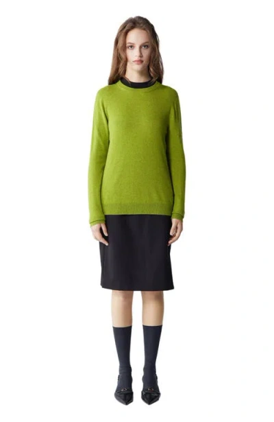 Gobi Mongolian Cashmere Crew Neck Sweater In Green